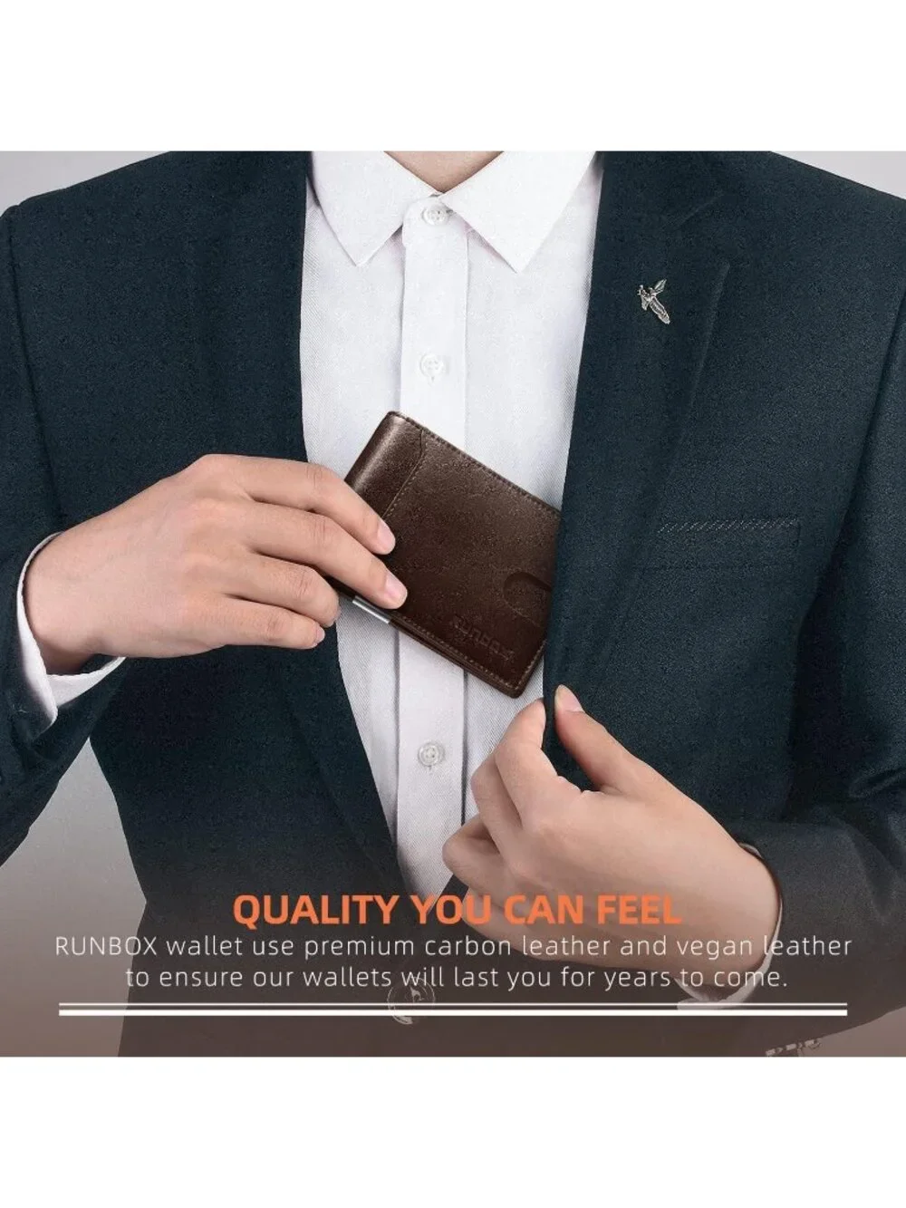 〽️Man Chocolate Leather Money RFID Blocking Pocket Bifold Credit Card Wallet